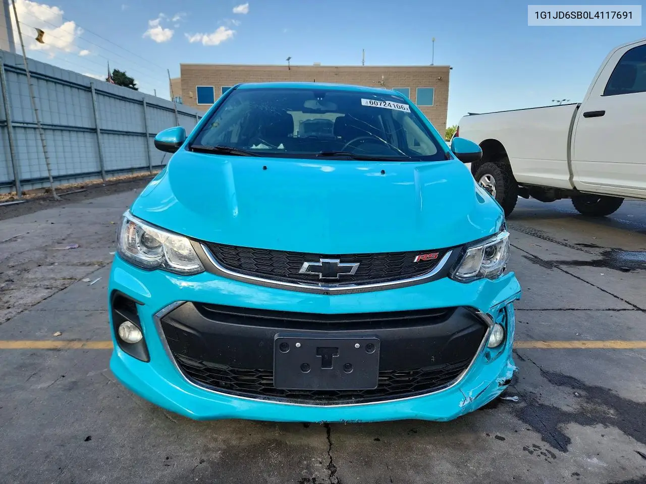 2020 Chevrolet Sonic Lt VIN: 1G1JD6SB0L4117691 Lot: 60724106