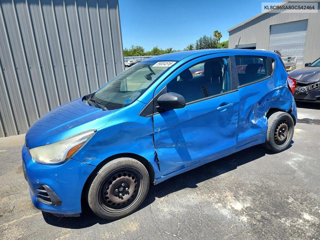 2016 Chevrolet Spark Ls VIN: KL8CB6SA8GC542464 Lot: 59004516