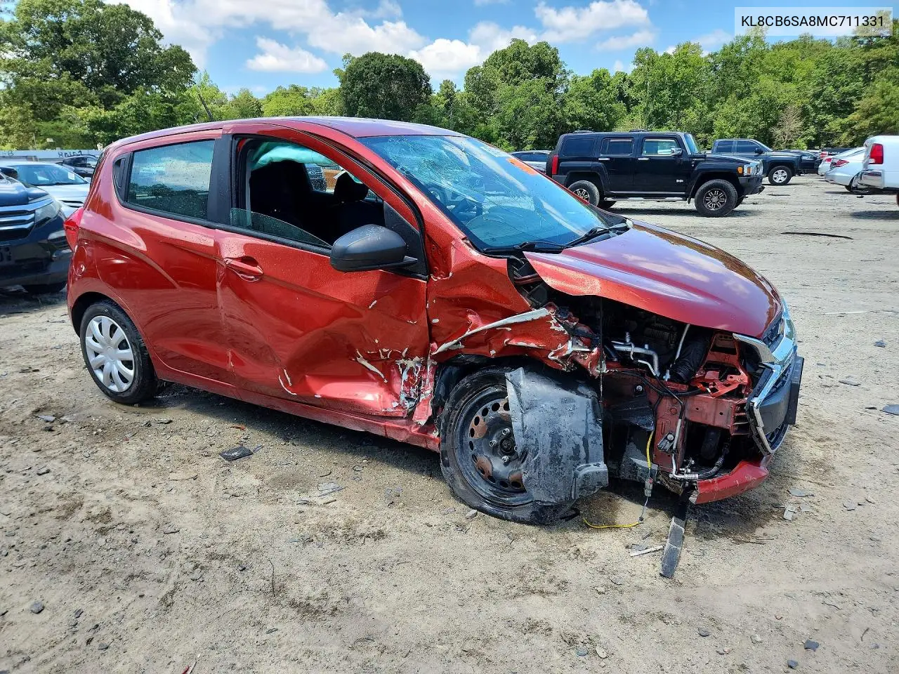 2021 Chevrolet Spark Ls VIN: KL8CB6SA8MC711331 Lot: 59144286