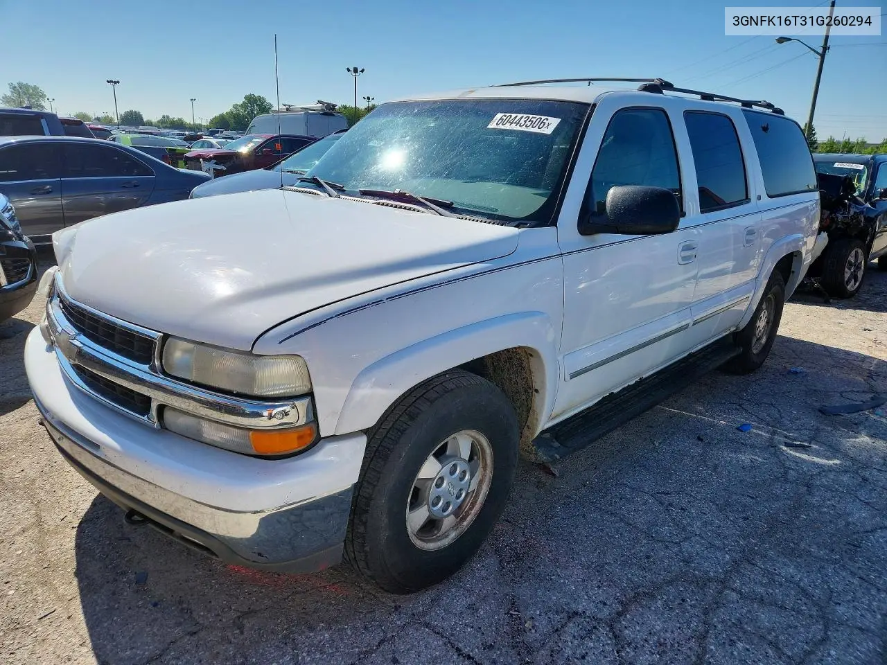 2001 Chevrolet Suburban K1500 VIN: 3GNFK16T31G260294 Lot: 60443506