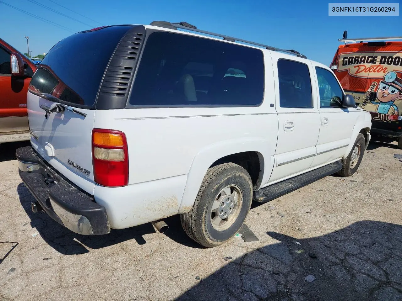 2001 Chevrolet Suburban K1500 VIN: 3GNFK16T31G260294 Lot: 60443506