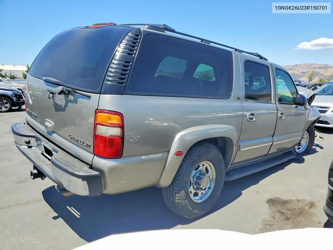 2003 Chevrolet Suburban K2500 VIN: 1GNGK26U23R150701 Lot: 61203146