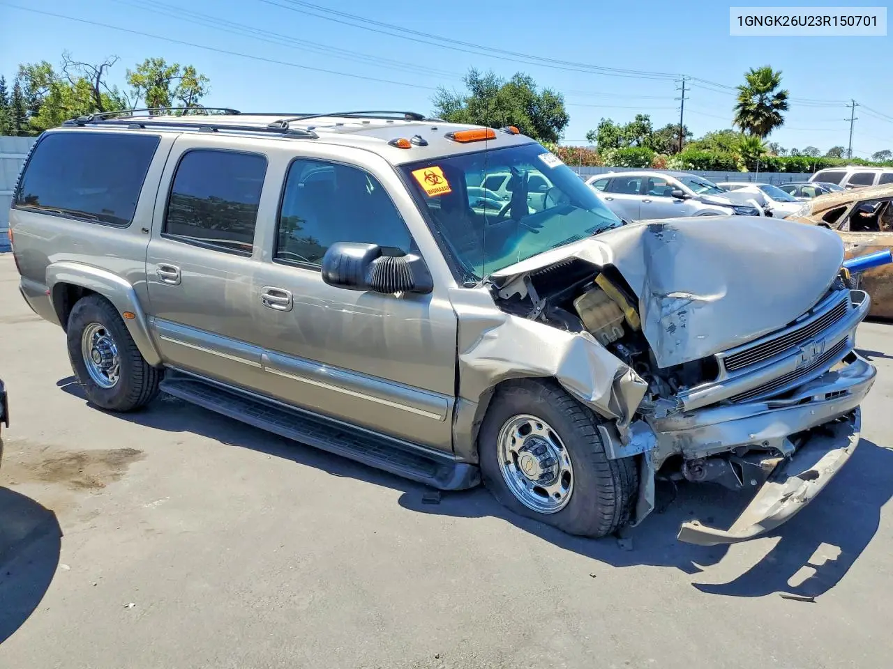 2003 Chevrolet Suburban K2500 VIN: 1GNGK26U23R150701 Lot: 61203146