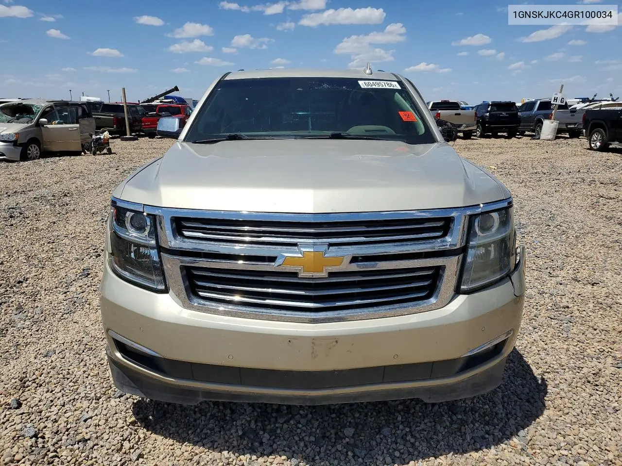 2016 Chevrolet Suburan VIN: 1GNSKJKC4GR100034 Lot: 60495786