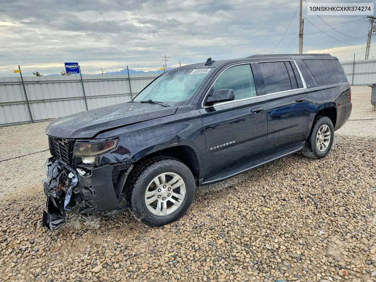 2019 Chevrolet Suburban K1500 Lt VIN: 1GNSKHKCXKR374274 Lot: 62009396