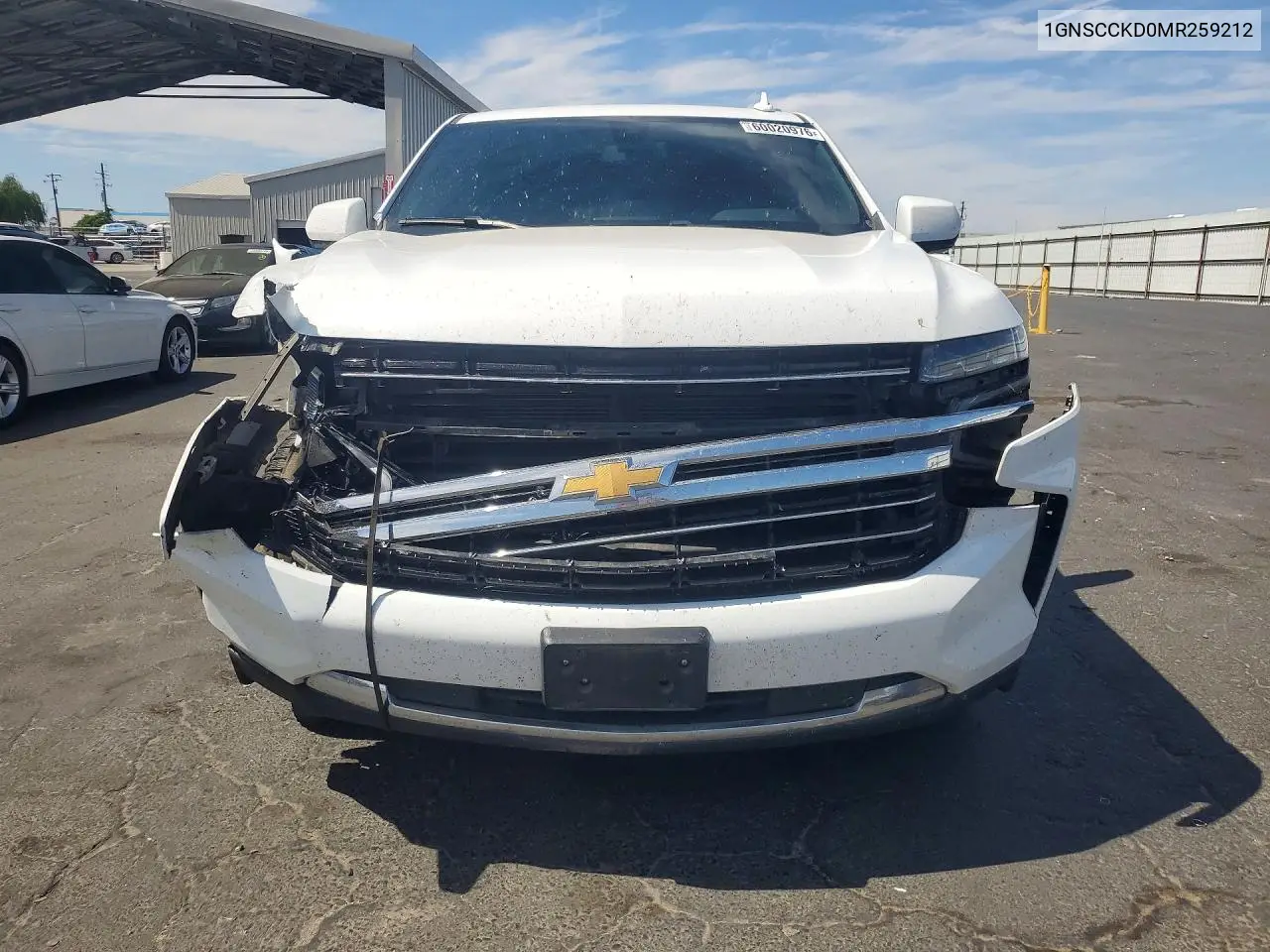 2021 Chevrolet Suburban C1500 Lt VIN: 1GNSCCKD0MR259212 Lot: 60020976