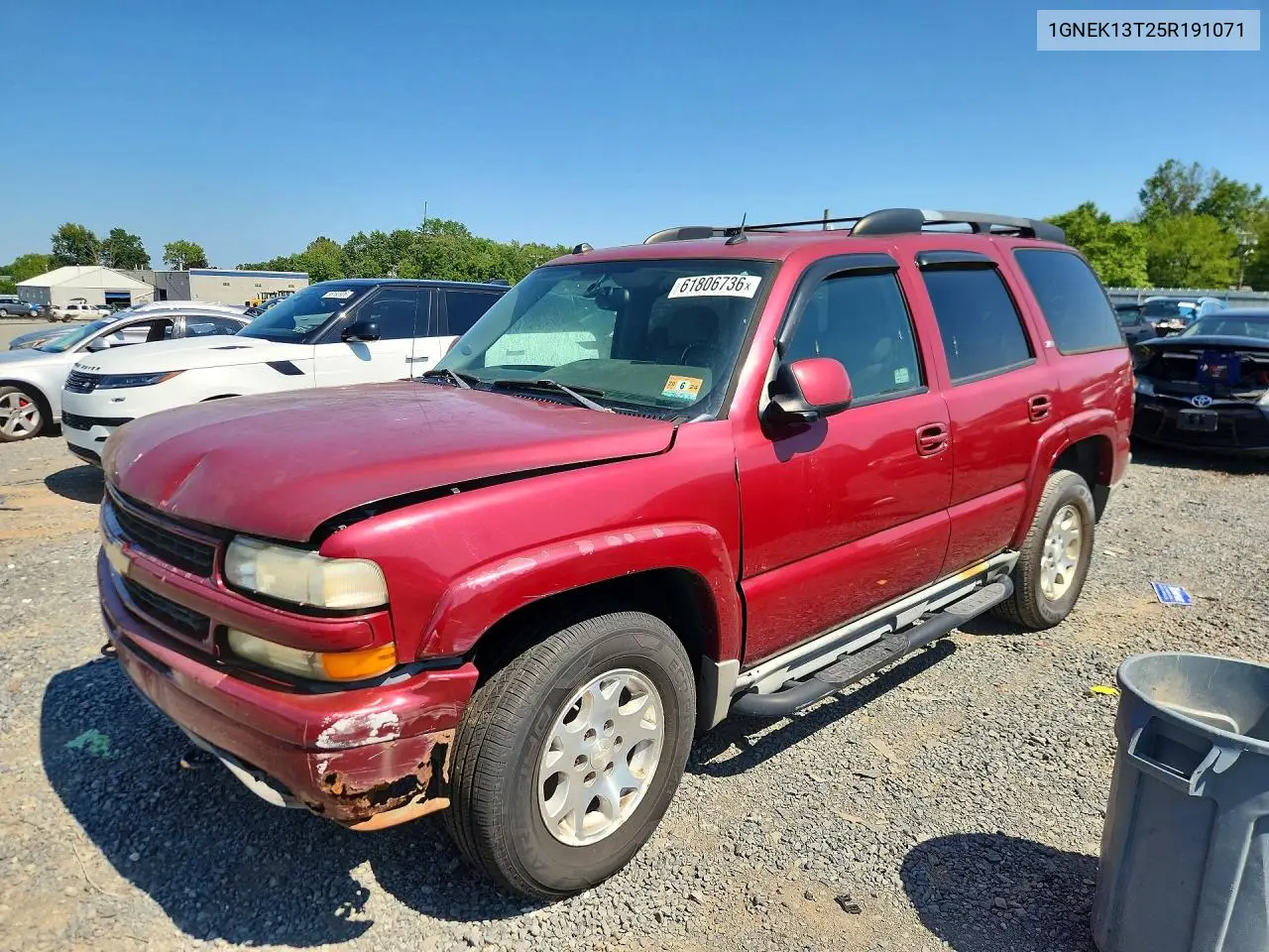 2005 Chevrolet Tahoe K1500 VIN: 1GNEK13T25R191071 Lot: 61806736