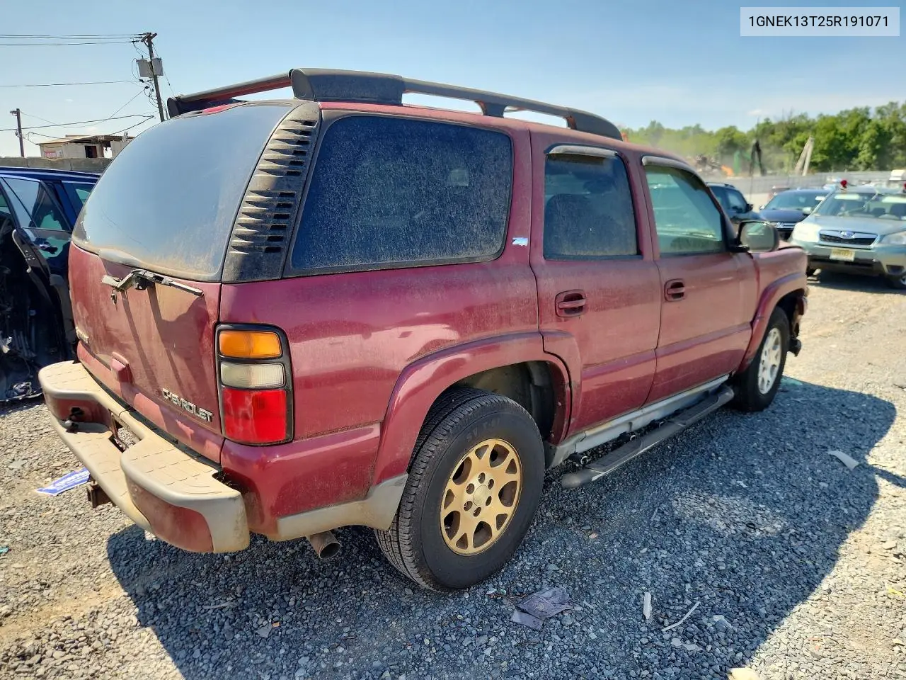 2005 Chevrolet Tahoe K1500 VIN: 1GNEK13T25R191071 Lot: 61806736