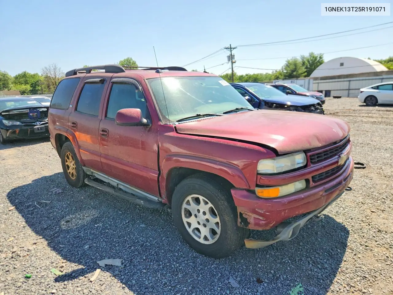 2005 Chevrolet Tahoe K1500 VIN: 1GNEK13T25R191071 Lot: 61806736