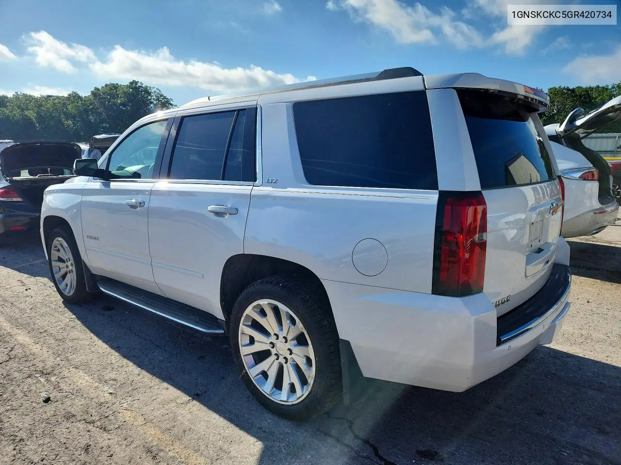 2016 Chevrolet Tahoe K1500 Ltz VIN: 1GNSKCKC5GR420734 Lot: 57024526