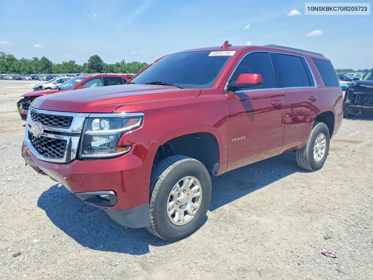 2016 Chevrolet Tahoe K1500 Lt VIN: 1GNSKBKC7GR205723 Lot: 60660166
