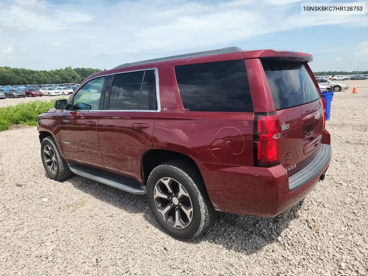 2017 Chevrolet Tahoe K1500 Lt VIN: 1GNSKBKC7HR138753 Lot: 62100266