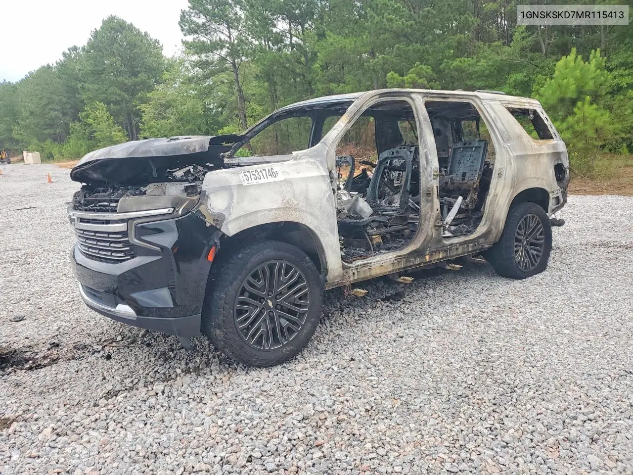 2021 Chevrolet Tahoe K1500 Premier VIN: 1GNSKSKD7MR115413 Lot: 57531746