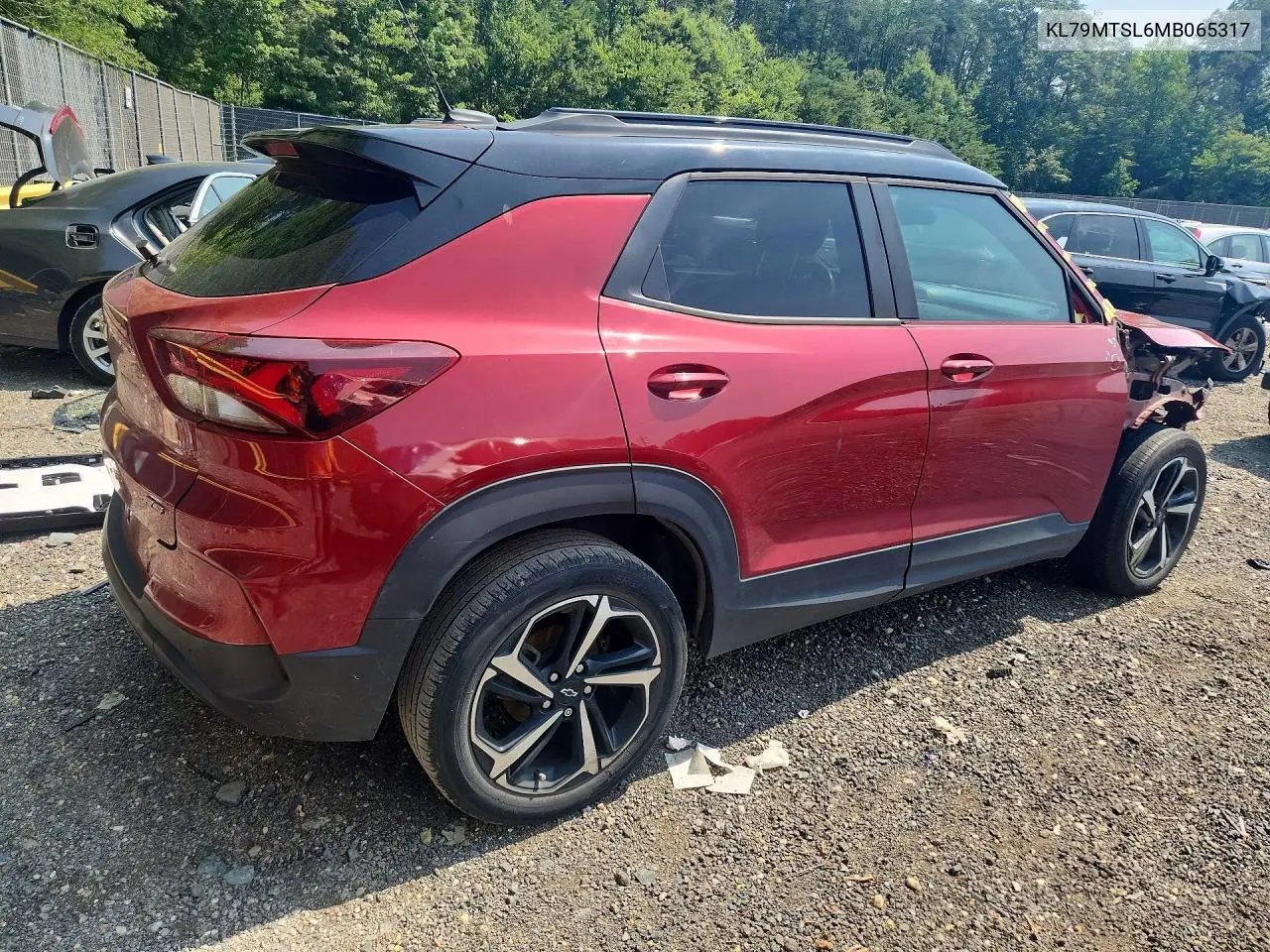 2021 Chevrolet Trailblazer Rs VIN: KL79MTSL6MB065317 Lot: 60646036