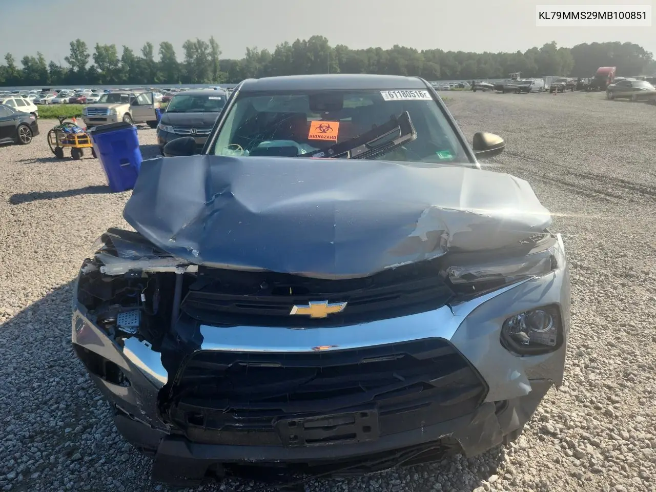 2021 Chevrolet Trailblazer Ls VIN: KL79MMS29MB100851 Lot: 61180516