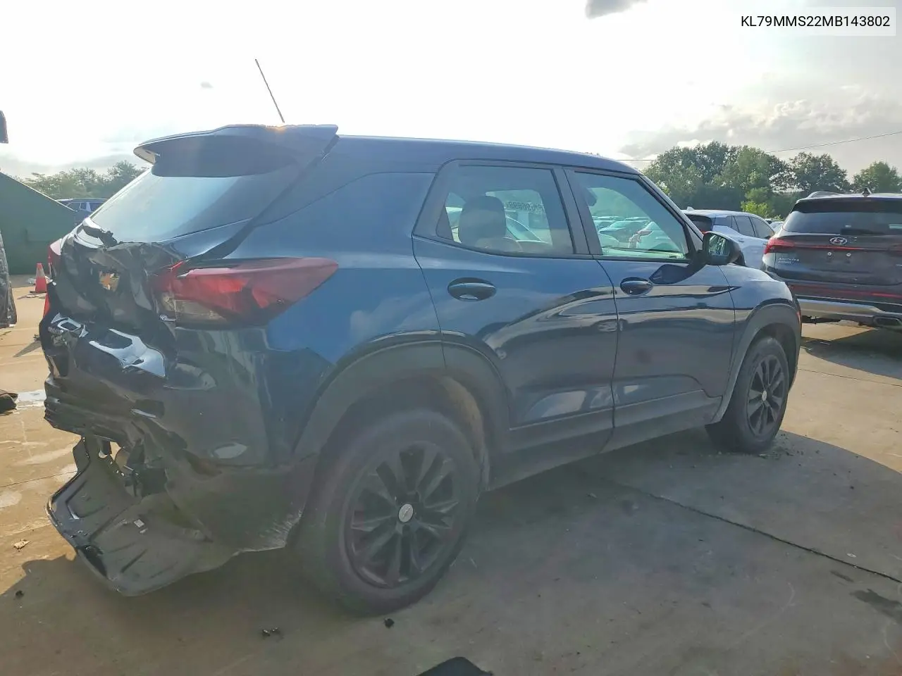 2021 Chevrolet Trailblazer Ls VIN: KL79MMS22MB143802 Lot: 61696696