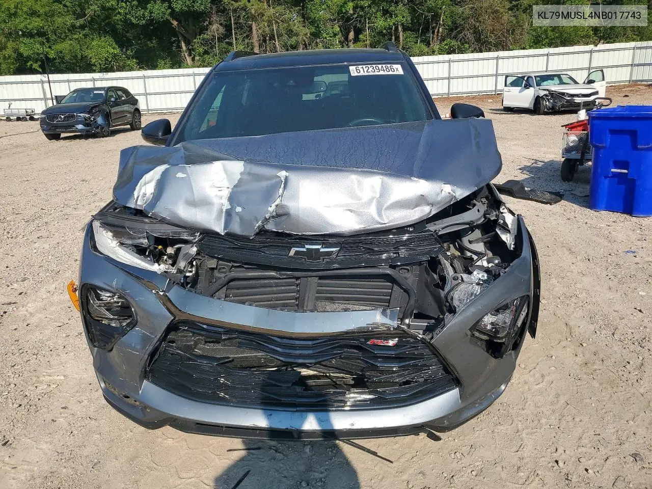 2022 Chevrolet Trailblazer Rs VIN: KL79MUSL4NB017743 Lot: 61239486
