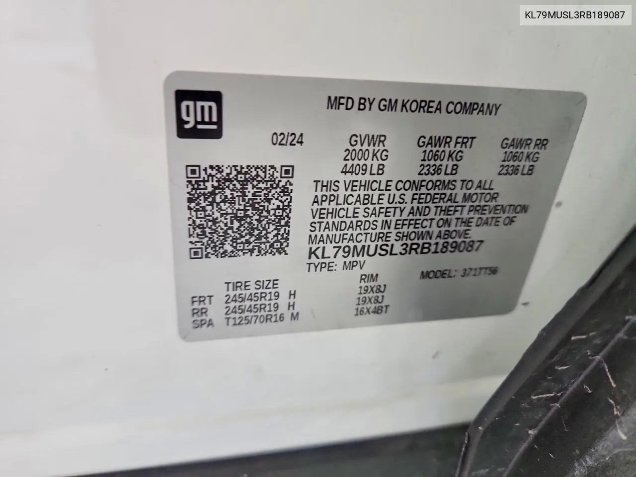 KL79MUSL3RB189087 2024 Chevrolet Trailblazer Rs
