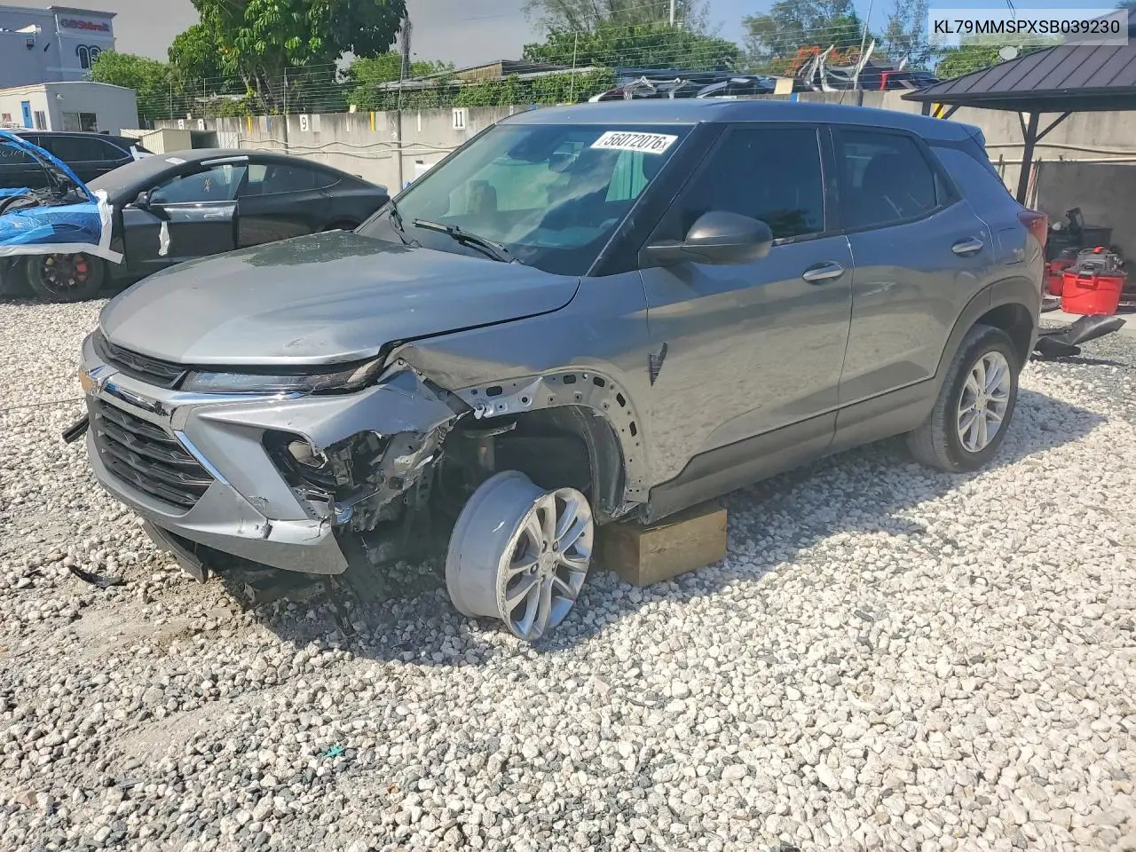 2025 Chevrolet Trailblazer Ls VIN: KL79MMSPXSB039230 Lot: 56072076
