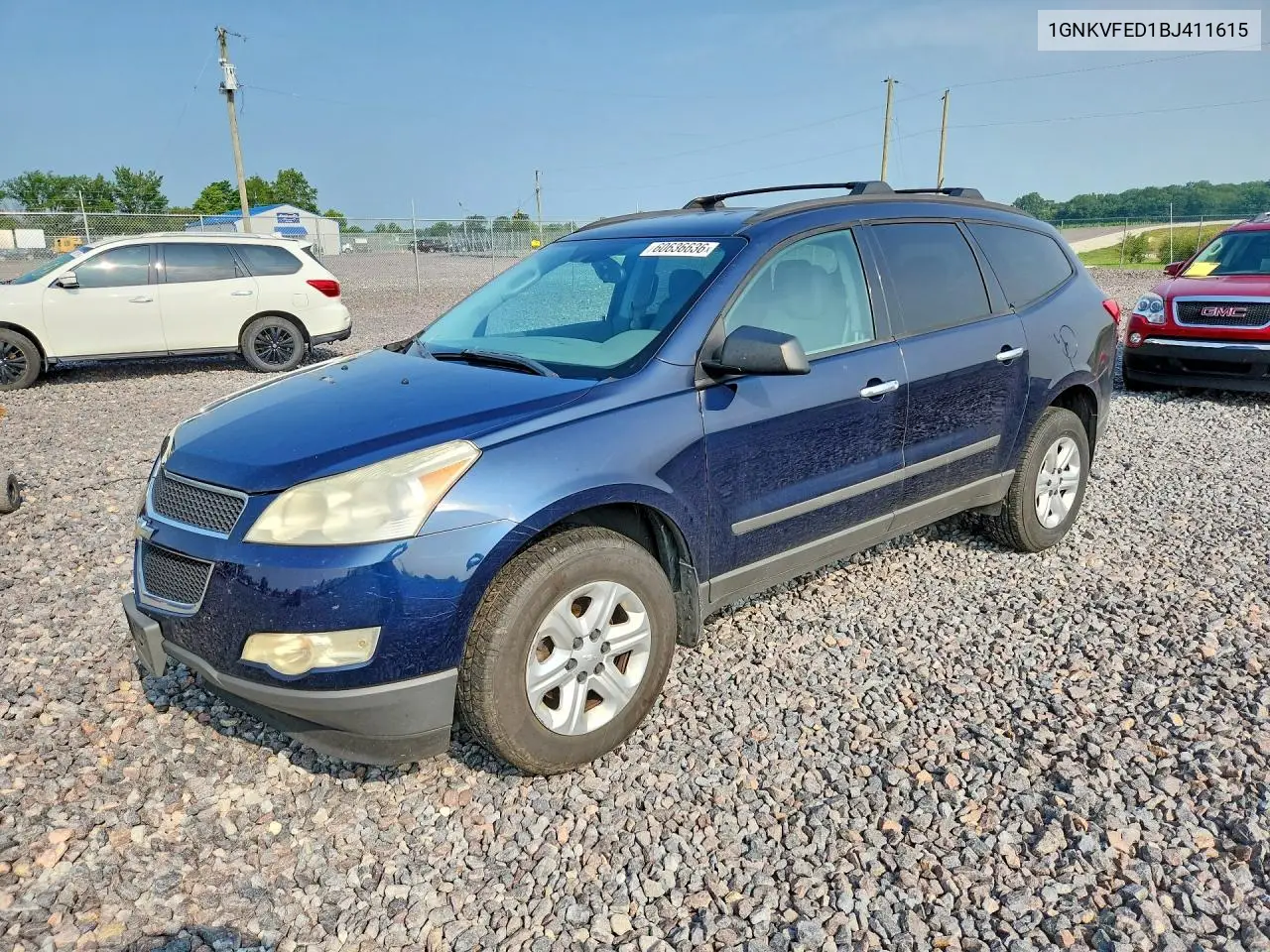 2011 Chevrolet Traverse Ls VIN: 1GNKVFED1BJ411615 Lot: 60636636