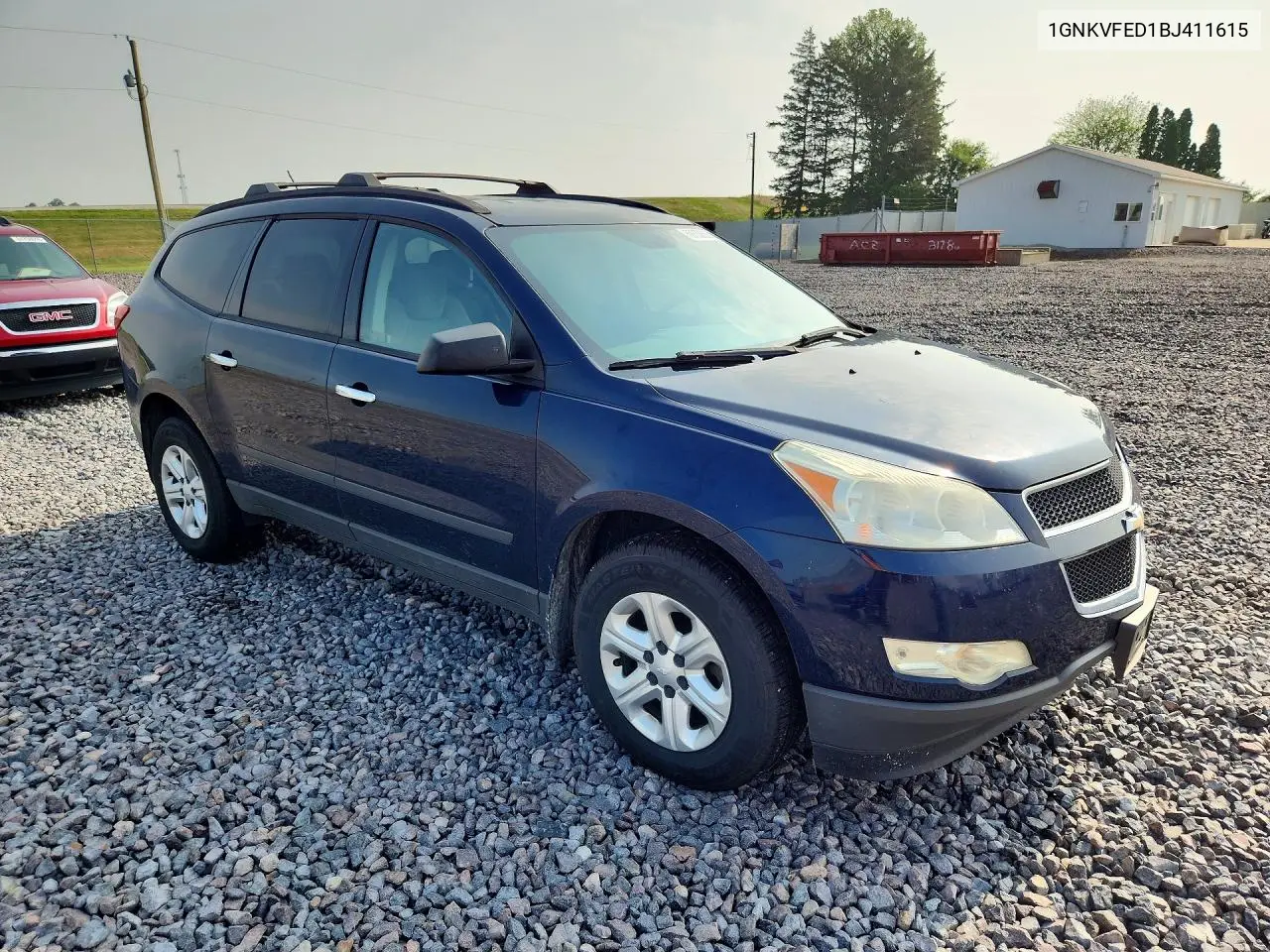 2011 Chevrolet Traverse Ls VIN: 1GNKVFED1BJ411615 Lot: 60636636
