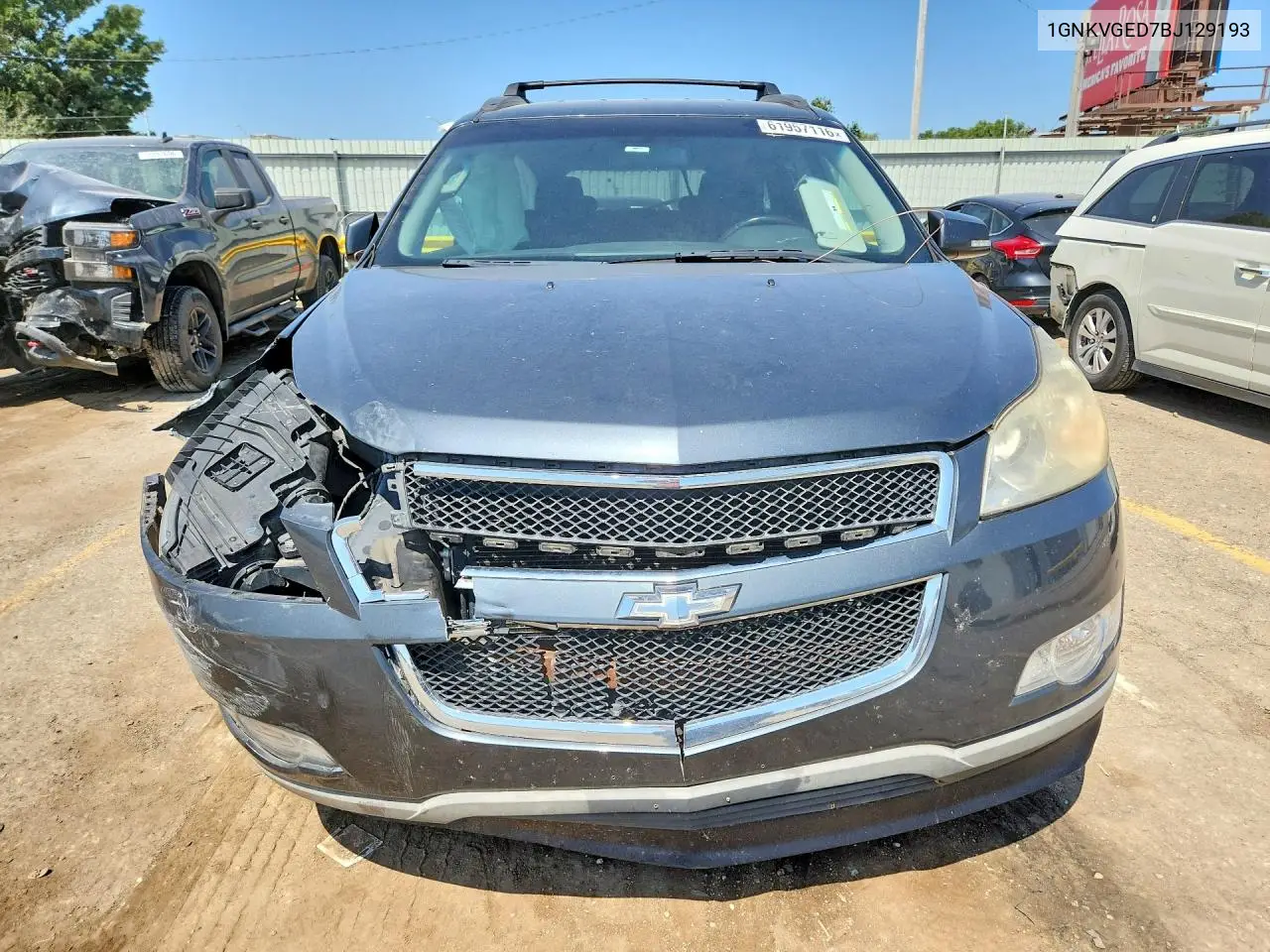 2011 Chevrolet Traverse Lt VIN: 1GNKVGED7BJ129193 Lot: 61957116