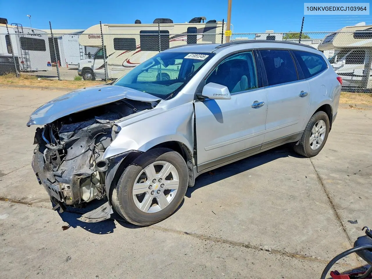 2012 Chevrolet Traverse Lt VIN: 1GNKVGEDXCJ103964 Lot: 61989346