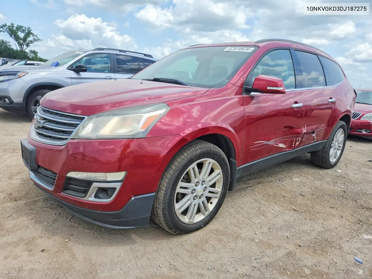 2013 Chevrolet Traverse Lt VIN: 1GNKVGKD3DJ187275 Lot: 57510636