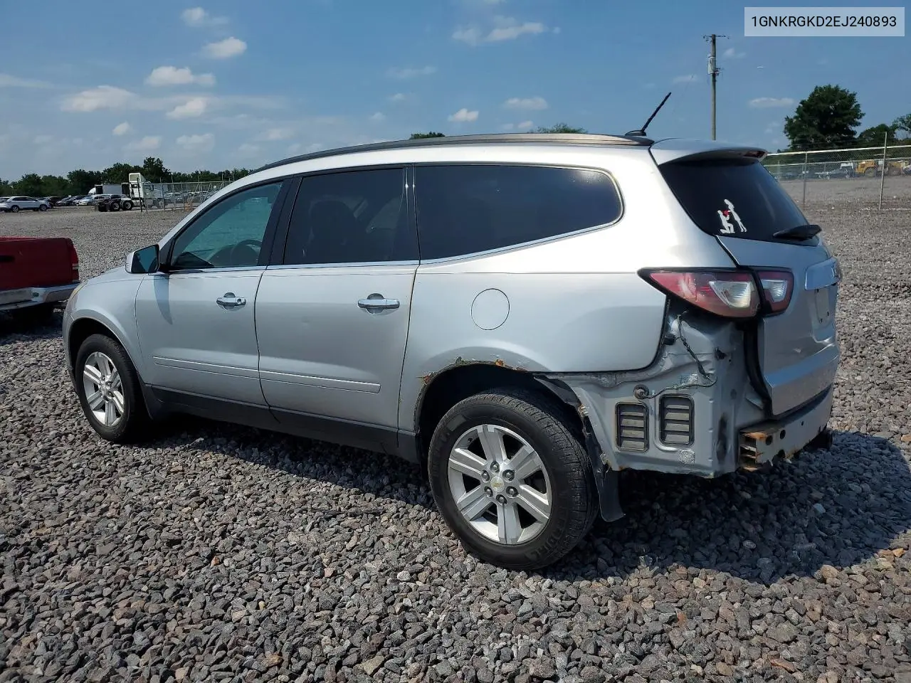 2014 Chevrolet Traverse Lt VIN: 1GNKRGKD2EJ240893 Lot: 60799846