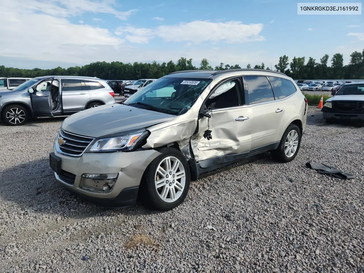 2014 Chevrolet Traverse Lt VIN: 1GNKRGKD3EJ161992 Lot: 61410526