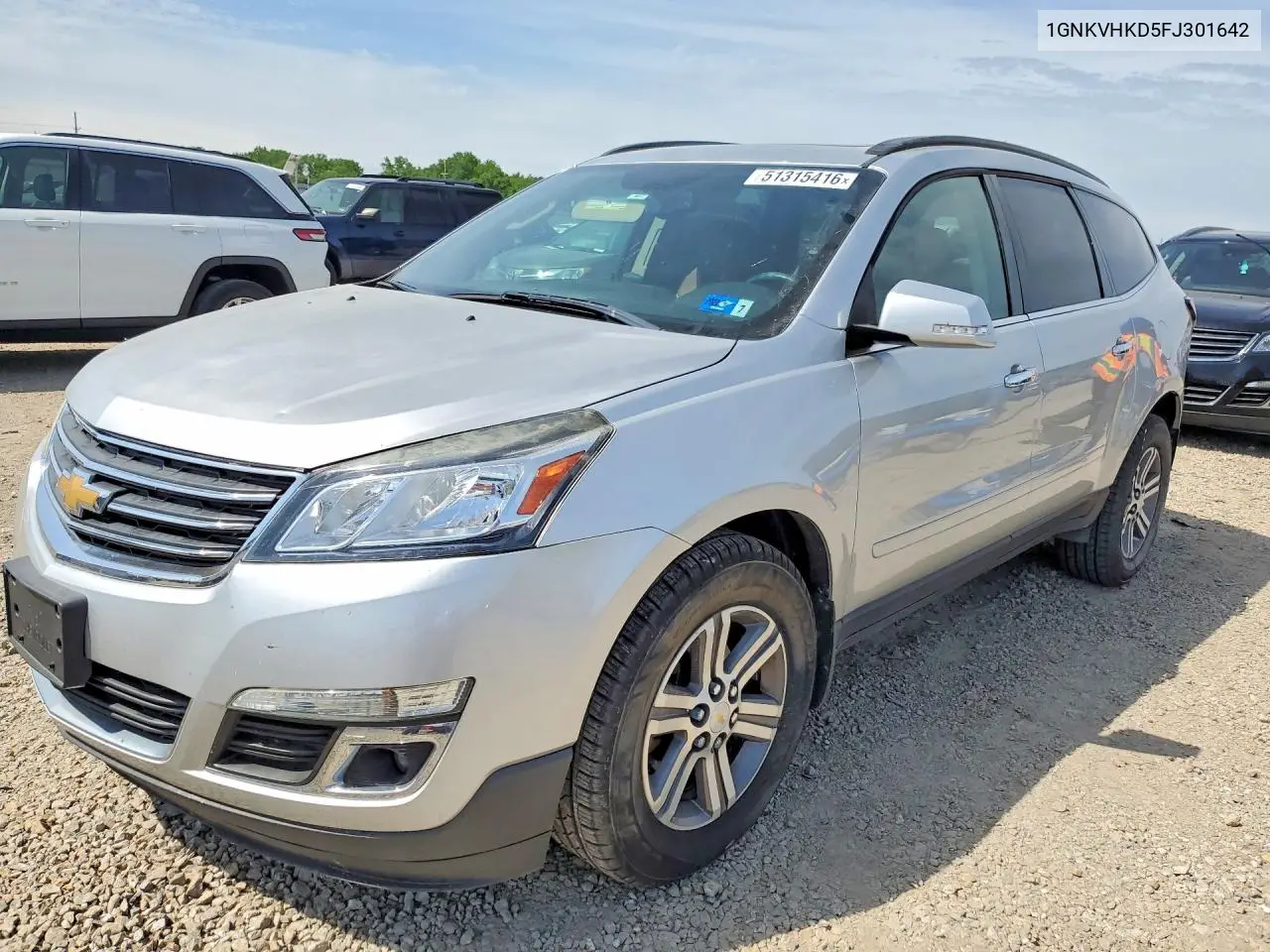 2015 Chevrolet Traverse Lt VIN: 1GNKVHKD5FJ301642 Lot: 51315416