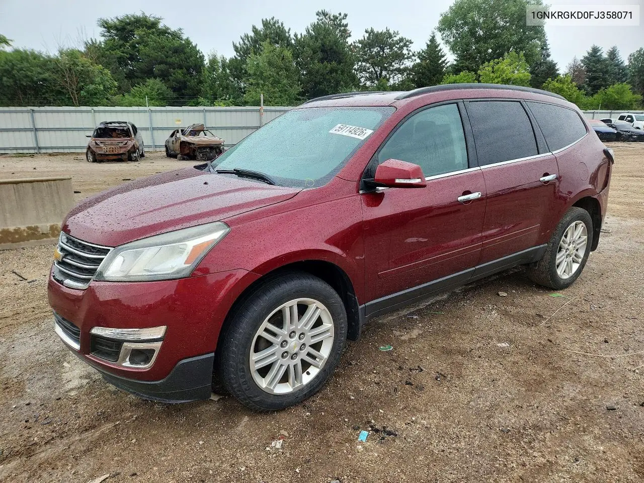 1GNKRGKD0FJ358071 2015 Chevrolet Traverse Lt
