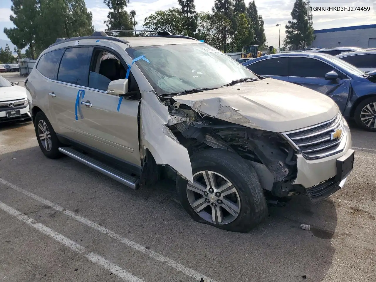 2015 Chevrolet Traverse Lt VIN: 1GNKRHKD3FJ274459 Lot: 61054526