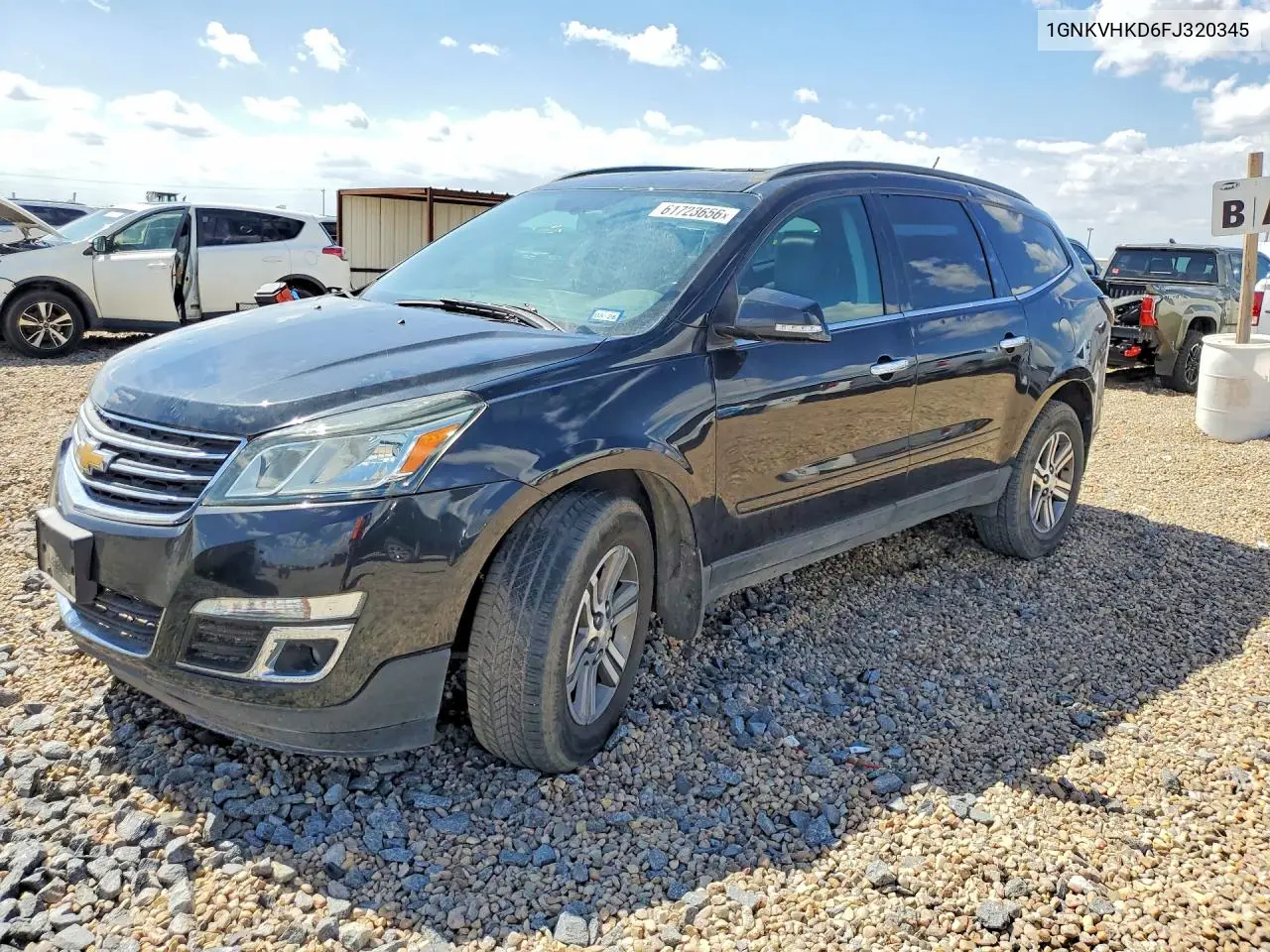 2015 Chevrolet Traverse Lt VIN: 1GNKVHKD6FJ320345 Lot: 61723656