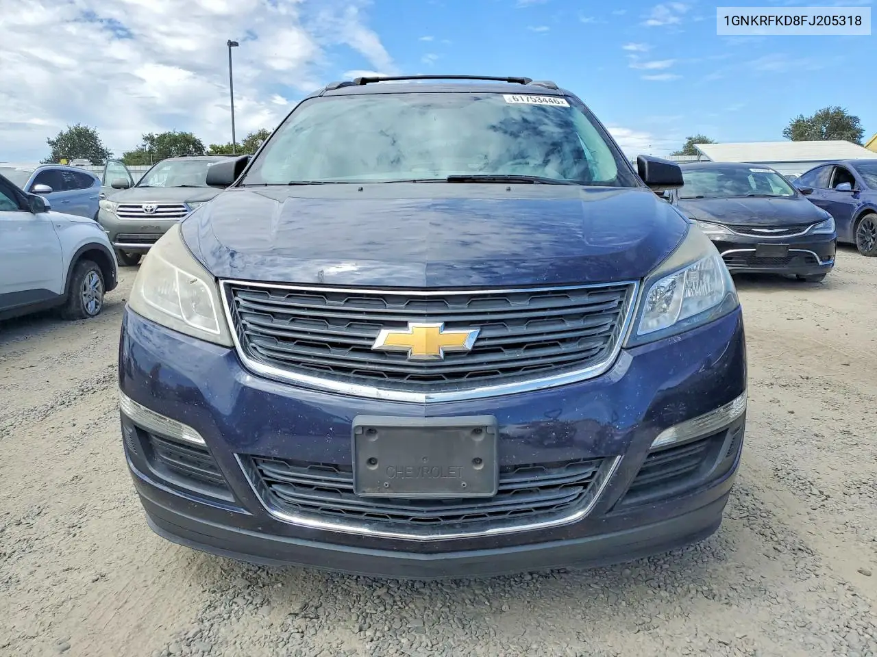 2015 Chevrolet Traverse Ls VIN: 1GNKRFKD8FJ205318 Lot: 61753446