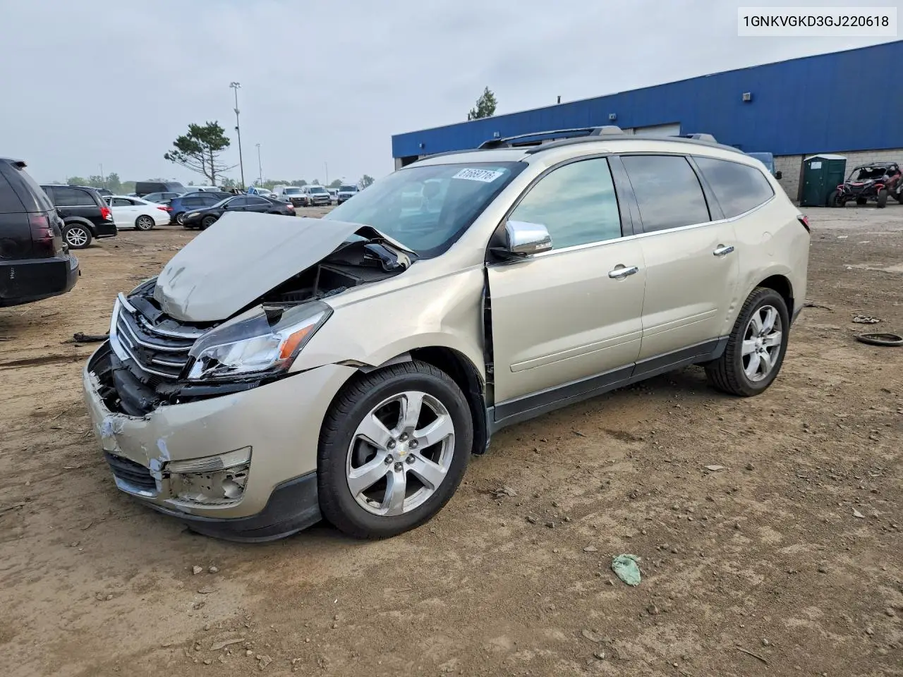 2016 Chevrolet Traverse Lt VIN: 1GNKVGKD3GJ220618 Lot: 61669716