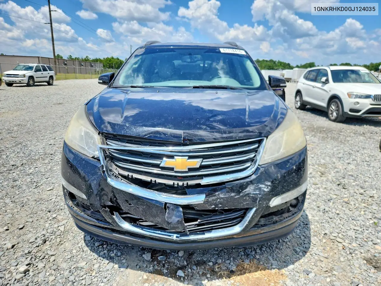 2016 Chevrolet Traverse Lt VIN: 1GNKRHKD0GJ124035 Lot: 61718416