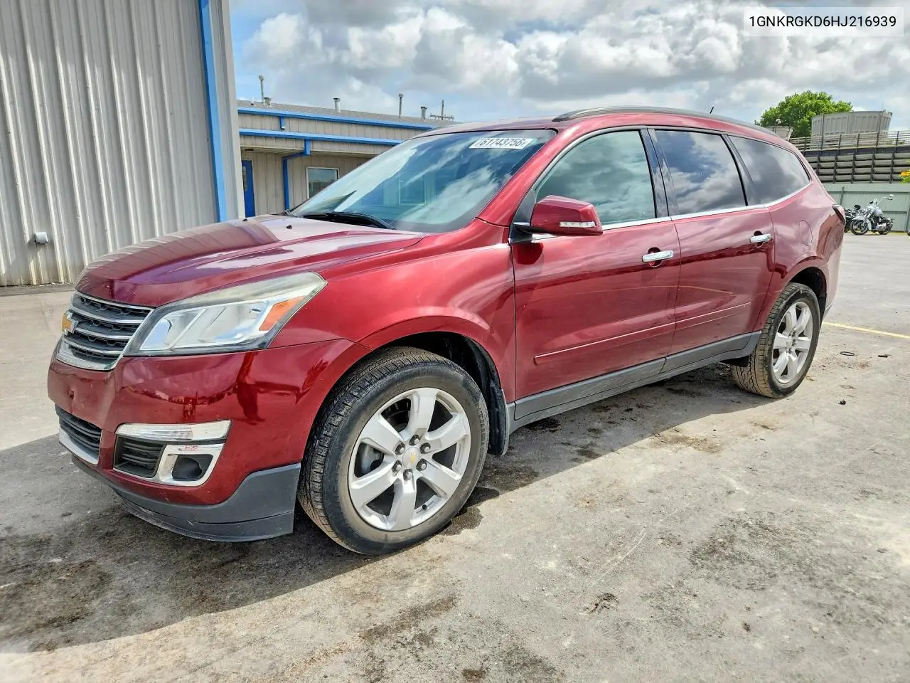 2017 Chevrolet Traverse Lt VIN: 1GNKRGKD6HJ216939 Lot: 61743756