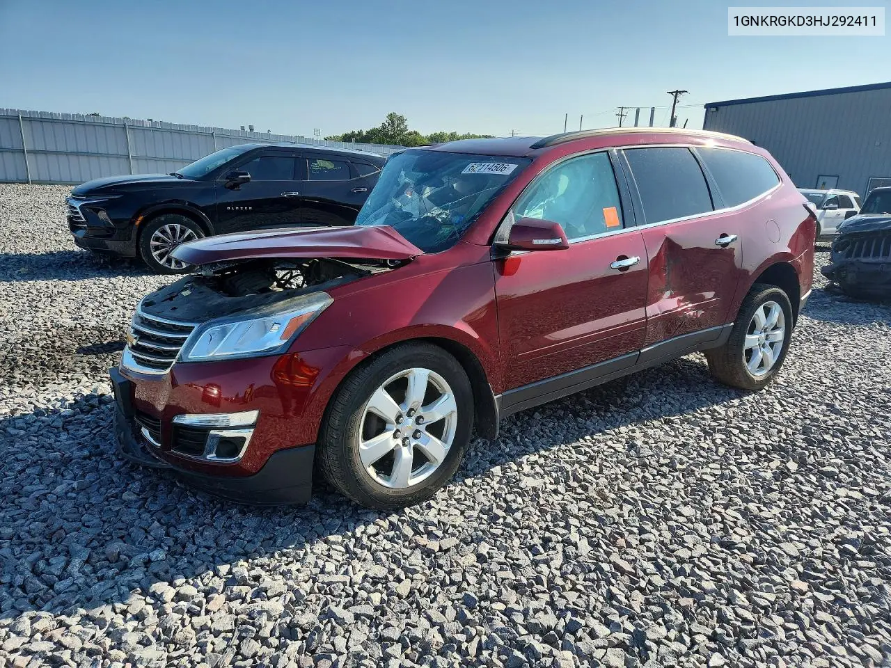 2017 Chevrolet Traverse Lt VIN: 1GNKRGKD3HJ292411 Lot: 62114506