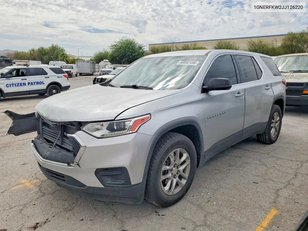 2018 Chevrolet Traverse Ls VIN: 1GNERFKW2JJ126220 Lot: 60892496