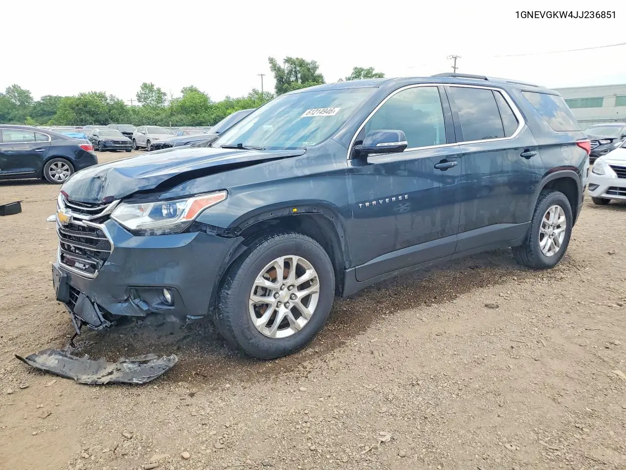 2018 Chevrolet Traverse Lt VIN: 1GNEVGKW4JJ236851 Lot: 61214946