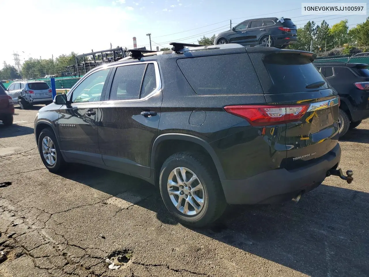 2018 Chevrolet Traverse Lt VIN: 1GNEVGKW5JJ100597 Lot: 61980016