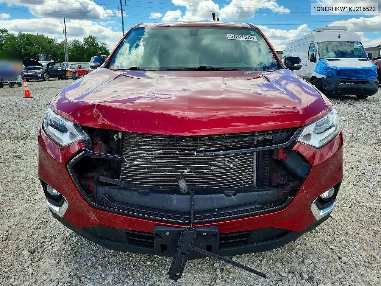 2019 Chevrolet Traverse Lt VIN: 1GNERHKW1KJ216522 Lot: 57507576
