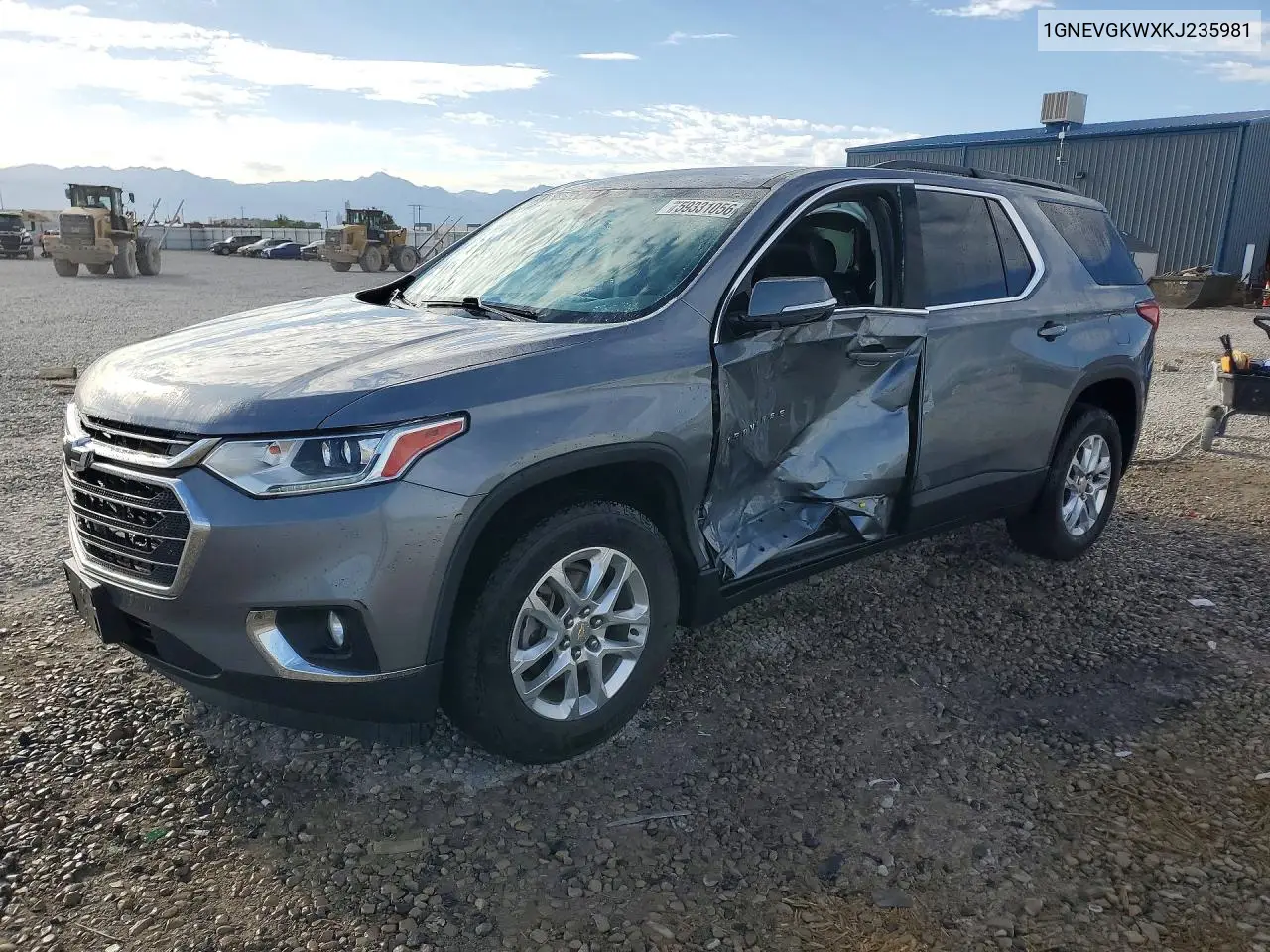 2019 Chevrolet Traverse Lt VIN: 1GNEVGKWXKJ235981 Lot: 59331056
