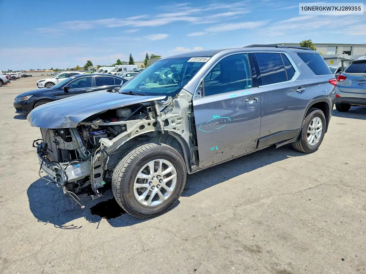 2019 Chevrolet Traverse Lt VIN: 1GNERGKW7KJ289355 Lot: 61815016
