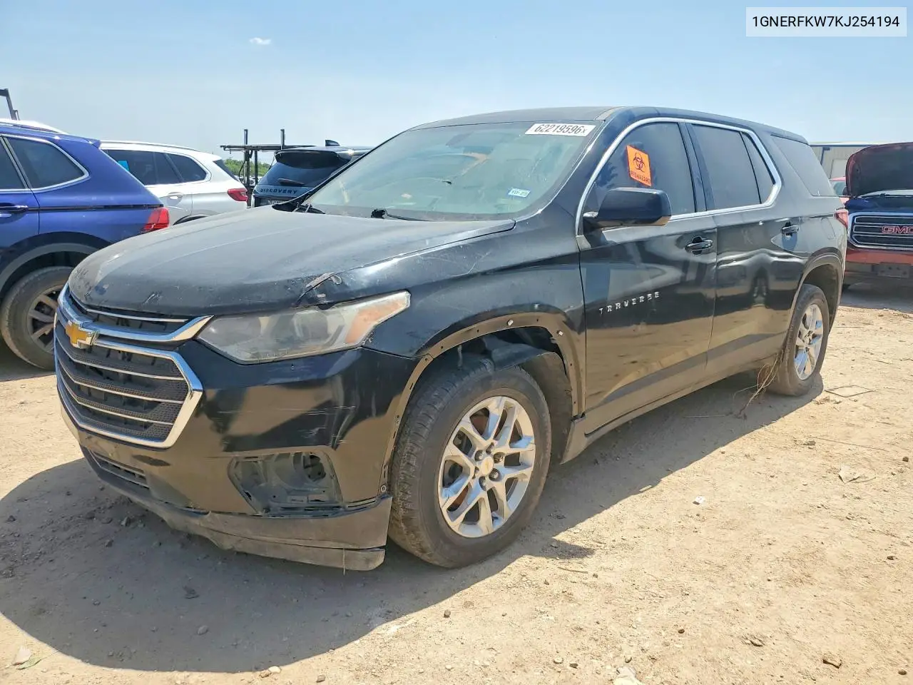 2019 Chevrolet Traverse Ls VIN: 1GNERFKW7KJ254194 Lot: 62219596