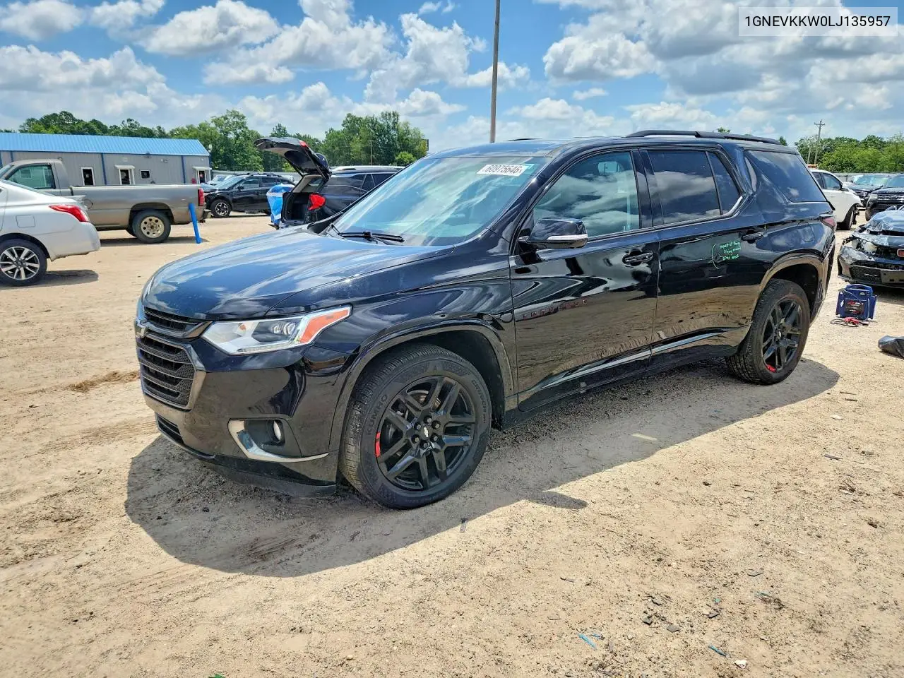 2020 Chevrolet Traverse Premier VIN: 1GNEVKKW0LJ135957 Lot: 60975646