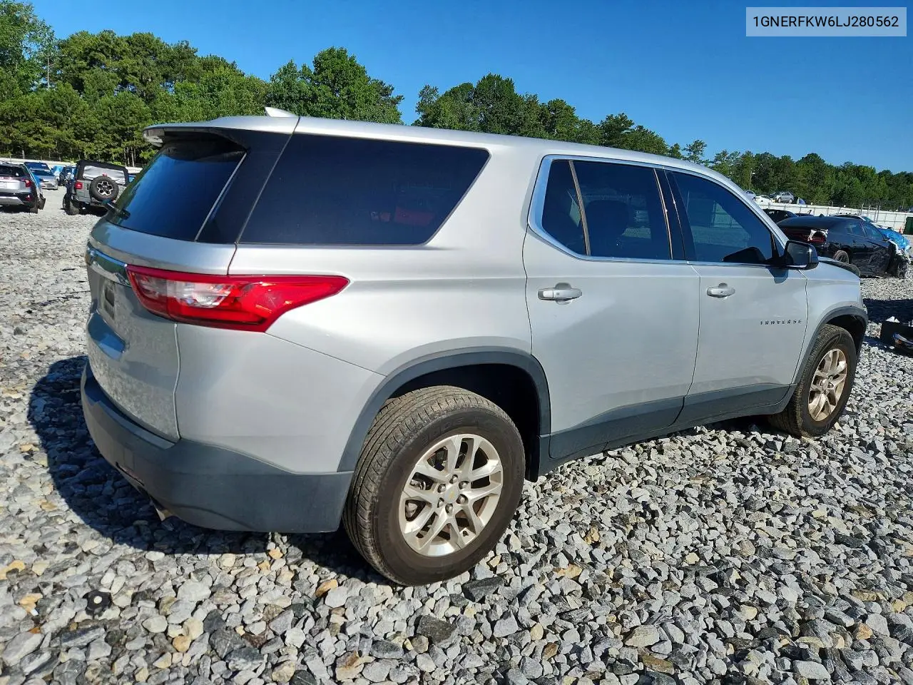2020 Chevrolet Traverse Ls VIN: 1GNERFKW6LJ280562 Lot: 61513326