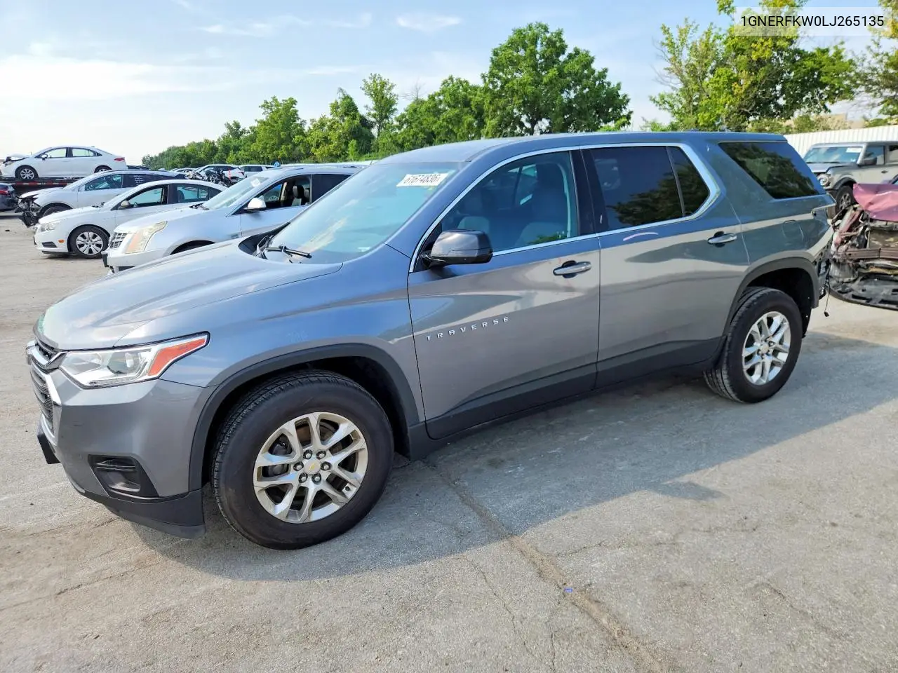 2020 Chevrolet Traverse Ls VIN: 1GNERFKW0LJ265135 Lot: 61674836