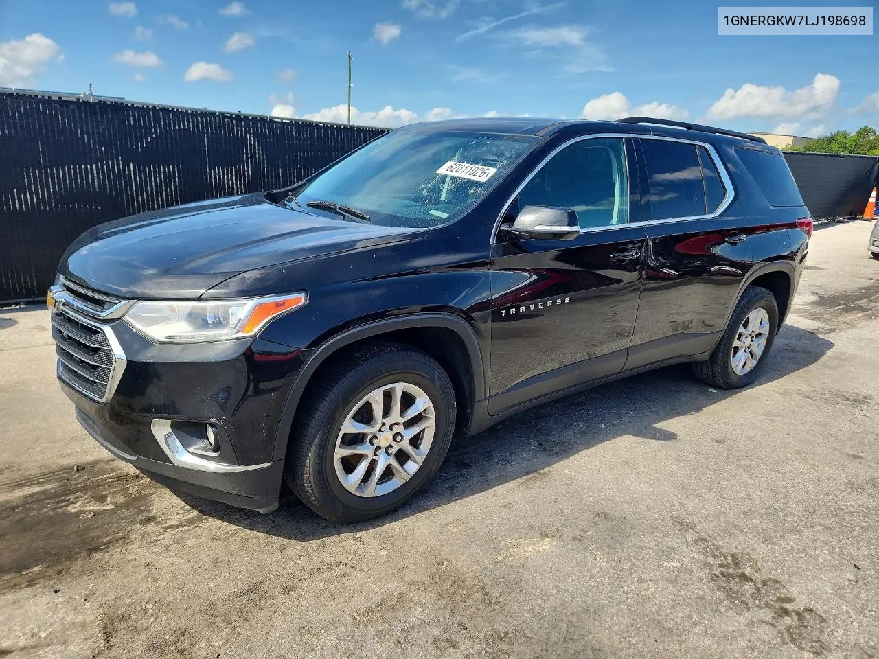 2020 Chevrolet Traverse Lt VIN: 1GNERGKW7LJ198698 Lot: 62011026